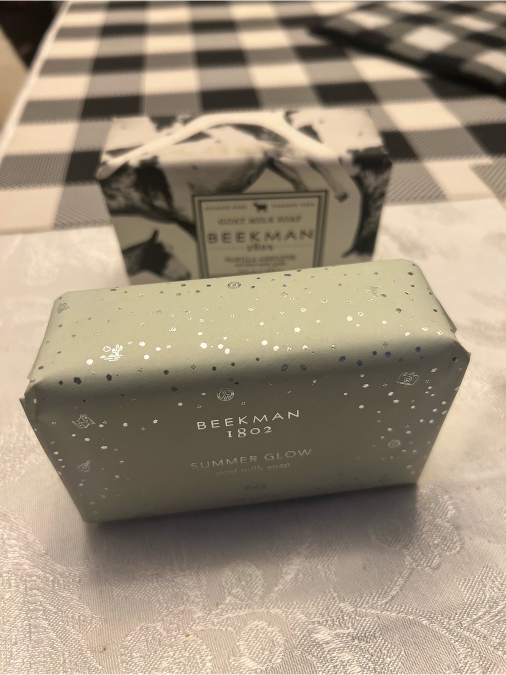 2 Bars- Beekman 1802 Summer Glow Goat Milk  Bar Soap - Sage Green